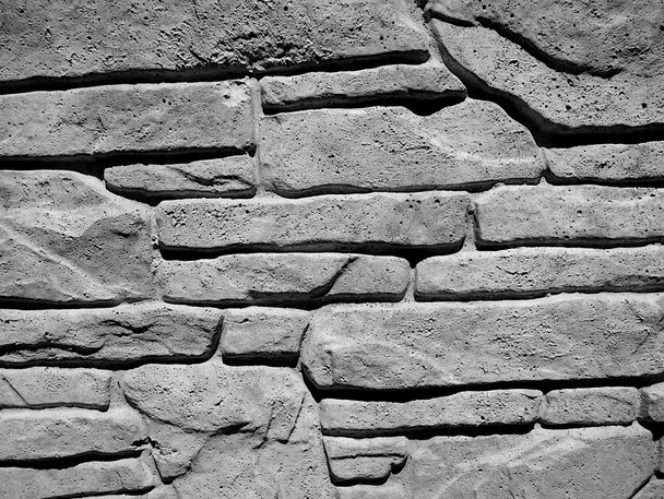 Metselwerk stenen muur textuur, achtergrond in zwart-wit - Foto, afbeelding