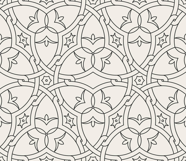 Decorative geometrical seamless pattern. Traditional oriental ornament. Vector background.  - Vector, Imagen