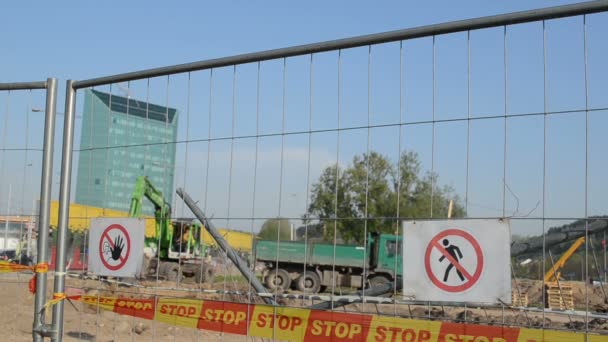 Construction site warning - Footage, Video