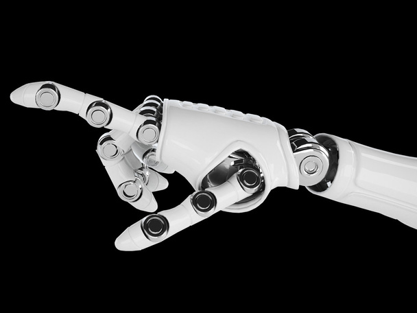 Isolated robotic pointing arm on background - Foto, imagen