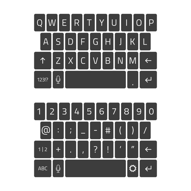 Qwerty keyboard of smartphone. - Vector, Image