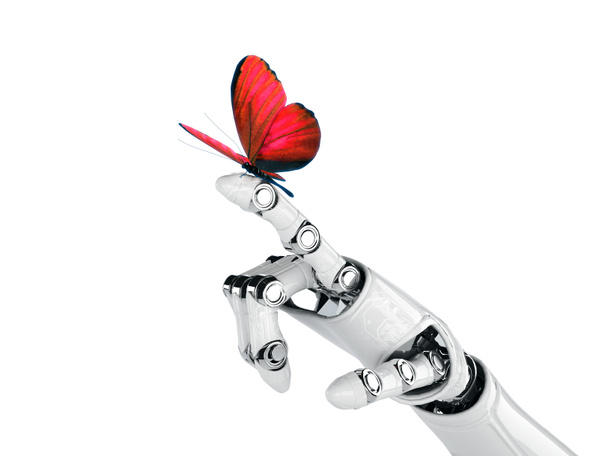 Robot hand and butterfly - Photo, Image
