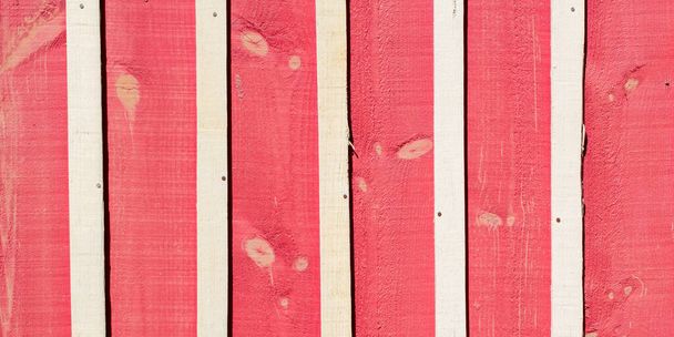 Old painted wood wall texture red white rustic wood background - Photo, Image