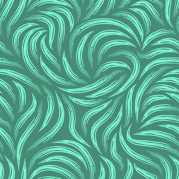 Branching stripes Aqua Menthe color seamless pattern. Smooth lines texture for for fabrics or packaging. Design template - Вектор,изображение