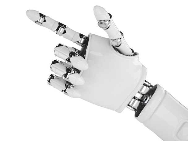 Isolated robotic pointing arm on background - Φωτογραφία, εικόνα