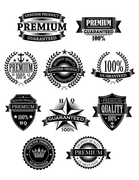 Banners and badges for guarantee design - Vector, imagen