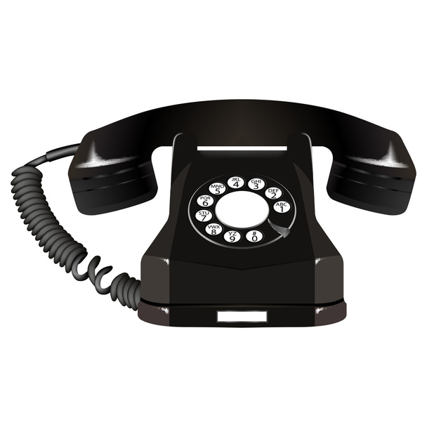 Old telephone against white - Vector, Image
