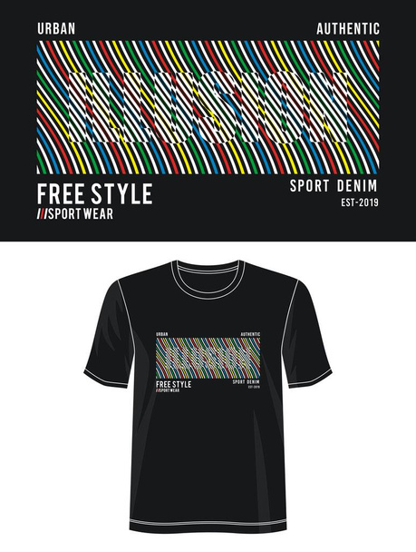 Illusion typographie pour t-shirt imprimé
 - Vecteur, image
