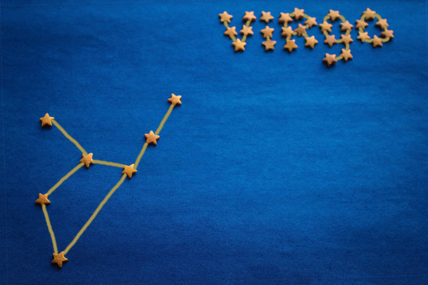 Constellation Virgo, a schematic arrangement. Sign born in September. Prediction by date of birth. The influence of stars on man. Vignetting. The picture is made by the author. - Photo, Image