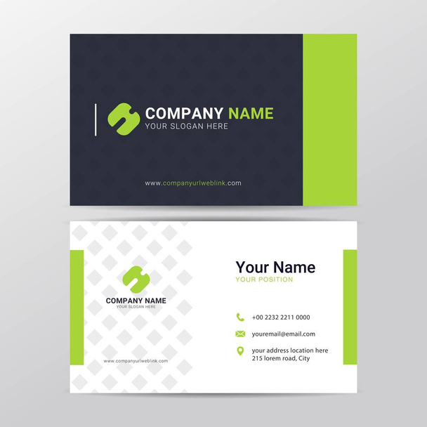 Business card design template with modern and clean style - Vector, Image
