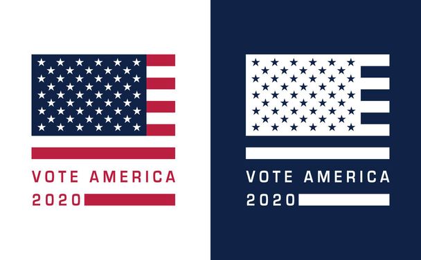 Präsidentschaftswahlen in den Vereinigten Staaten von Amerika 2020. Design-Logo. Vektorillustration - Vektor, Bild