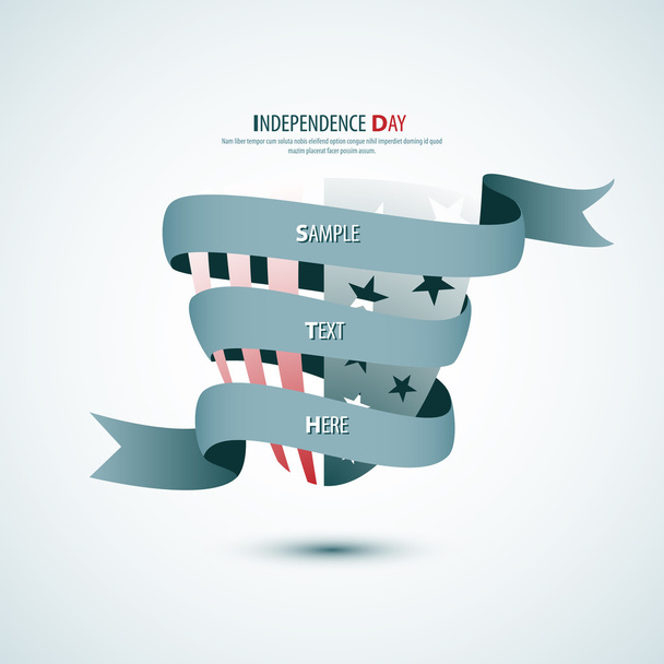 Ribbon Happy Independence Day card in vector format. - Vector, Image