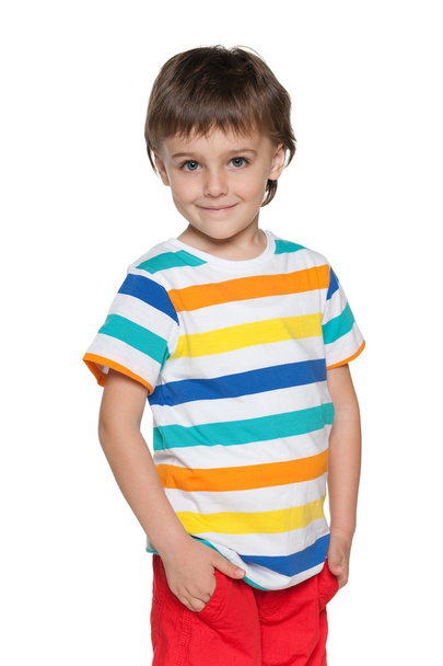 Cute little boy in striped shirt - Valokuva, kuva