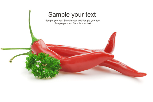 Red hot chili pepper and parsley - Photo, image