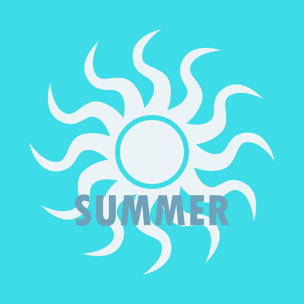 sun on a blue background and the text summer - Photo, Image