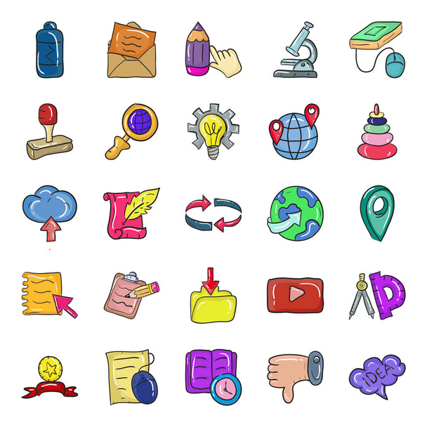 Education And Learning Doodle Icons  - Vector, Image