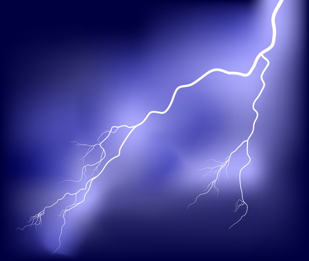 White lightning w ciemne niebo bez - Wektor, obraz