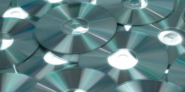 decoración de recogida de discos compactos de residuos grises para fondo cd patrón ligeramente tonificado
 - Foto, imagen
