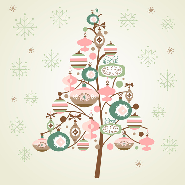 Christmas Tree snowflakes - Vector, imagen