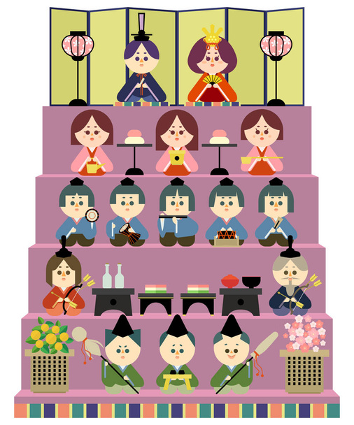 conjunto de caracteres em estilo japonês, simplesmente ilustração vetorial
 - Vetor, Imagem