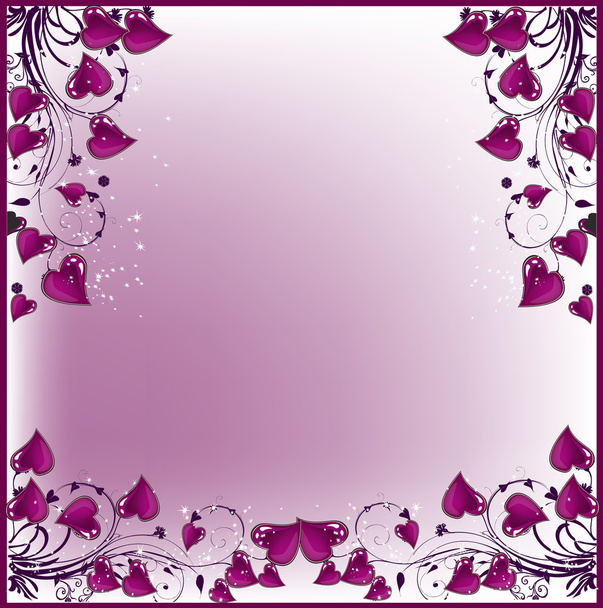 frame from purple hearts - Vector, Image
