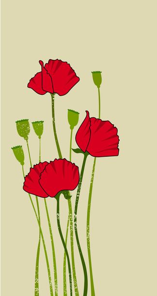 Red stylized poppy - Vector, Image