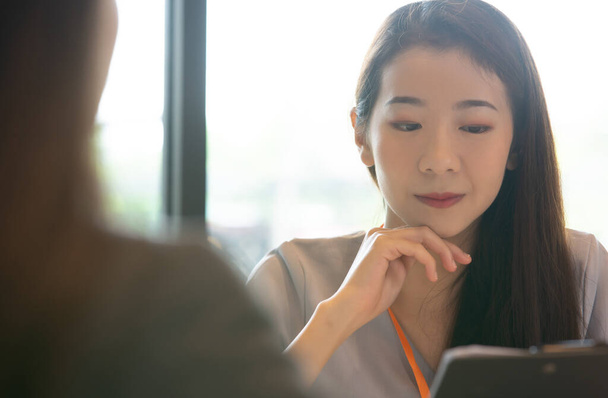young asian woman Interviewer. Hiring employee concept. - Valokuva, kuva