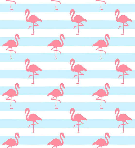 Vector seamless pattern of pink flamingo - ベクター画像