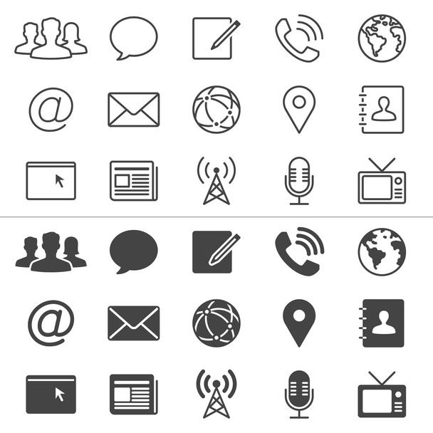 Media and communication thin icons - Vector, Image