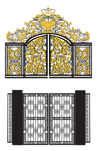 Два украшенных ворот
 - Вектор,изображение