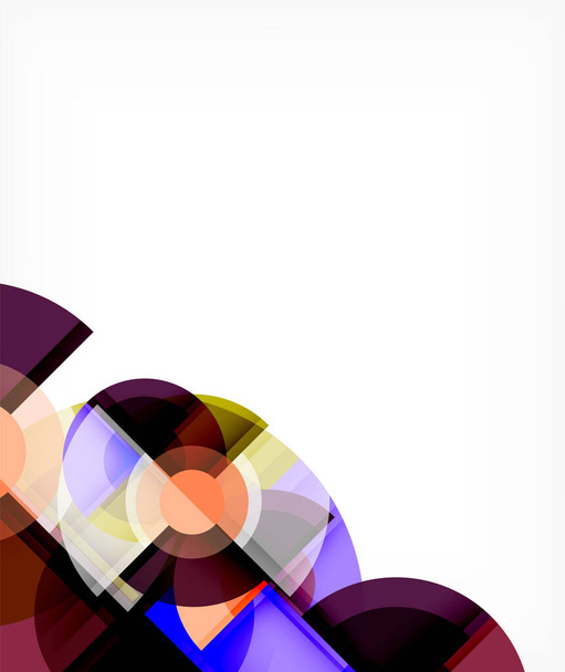 Fondo abstracto, diseño de círculo y triángulo formas redondas superpuestas. Plantilla de moda geométrica. Ilustración de vectores para fondos de pantalla, Banner, Fondo, Tarjeta, Ilustración de libros, landing page
 - Vector, Imagen