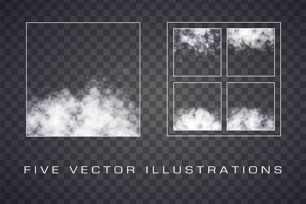 Fog or smoke for your design. Illustration isolated on transparent background. - Vektori, kuva