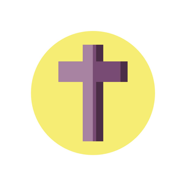 значок католицького хреста, значок блочного стилю
 - Вектор, зображення