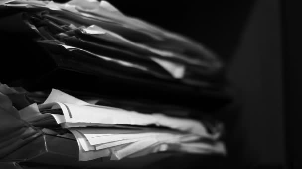 Big pile of unsolved paper in the office - Кадры, видео