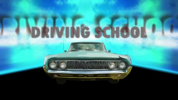 Street Sign the Way to Driving School - Video