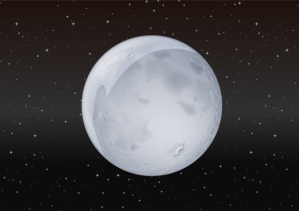 Diseño de paisaje nocturno de luna llena
 - Vector, imagen