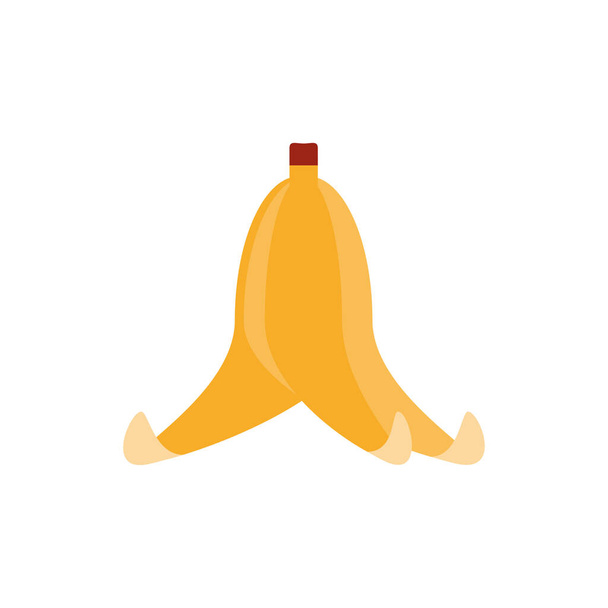 Bananenschale, flache Stilikone - Vektor, Bild