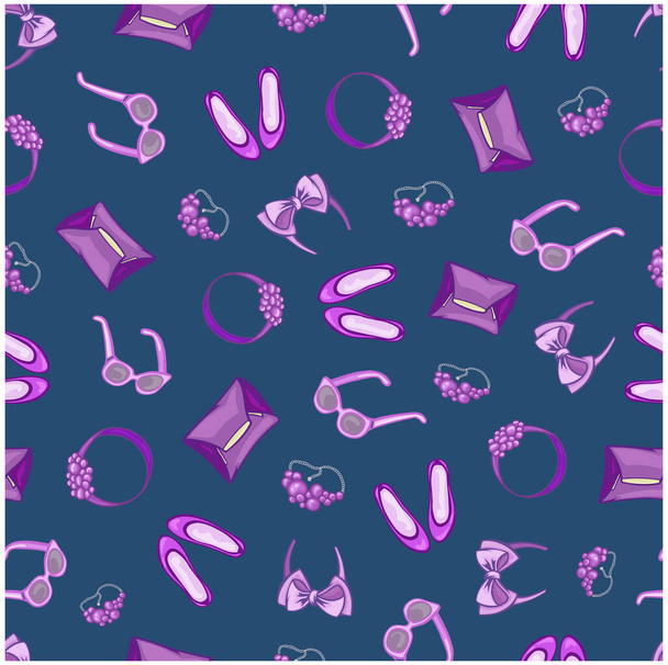 шаблон моды аксессуары фона бесшовные элементы женской обложки баннера печати векторные обои
 - Вектор,изображение