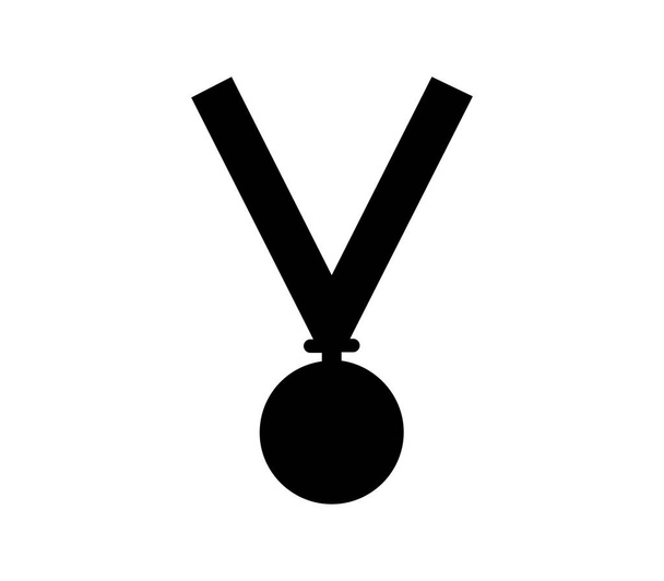 Ícone plano de medalha sobre fundo branco, ilustração vetorial  - Vetor, Imagem