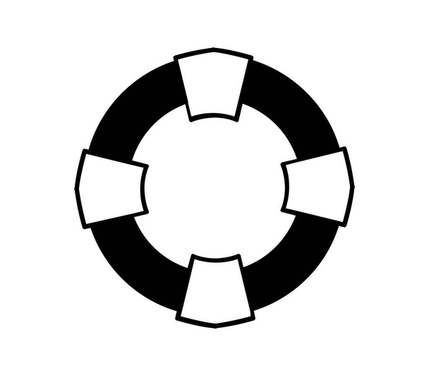 спасательный буй, иллюстрированный вектором на белом фоне
 - Вектор,изображение