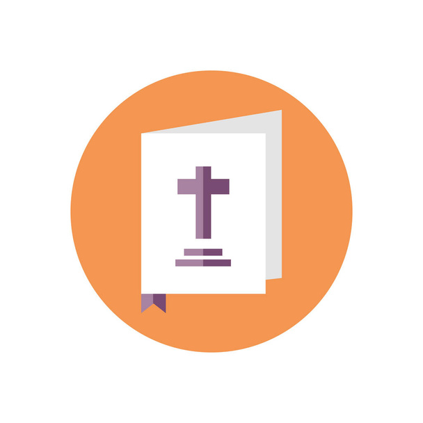 holy bible icon, block style design - Vector, Image