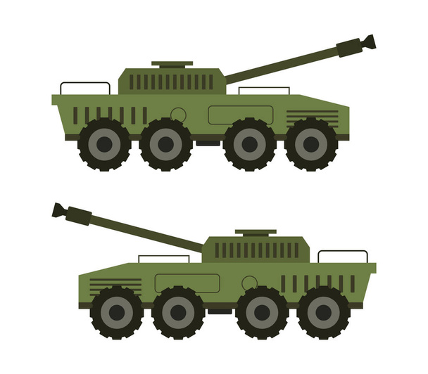 ilustração do tanque em um fundo branco - Vetor, Imagem