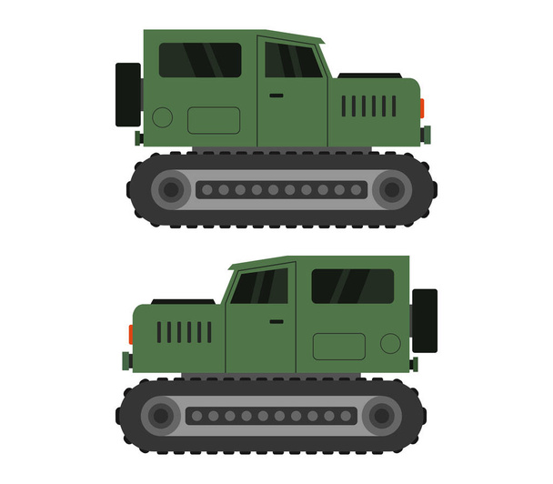 military tank on a white background - Vettoriali, immagini