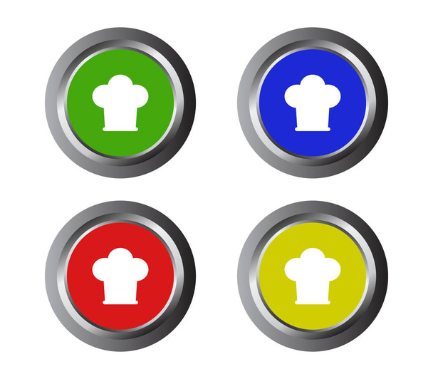 chef hat icon on white background - Vector, Image