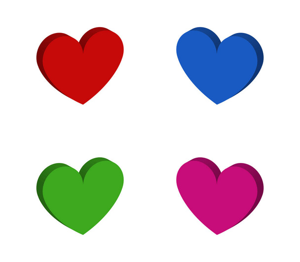 Heart icon set vector illustration - Vector, Image