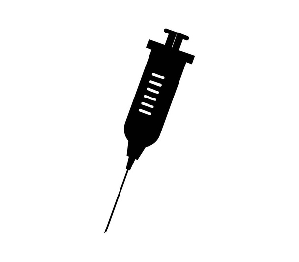 Ícone plano de seringa no fundo branco, ilustração vetorial  - Vetor, Imagem