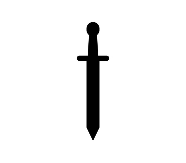 icono de la espada plana sobre fondo blanco, ilustración vectorial  - Vector, imagen