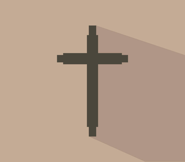 икона религиозного креста на белом фоне - Вектор,изображение