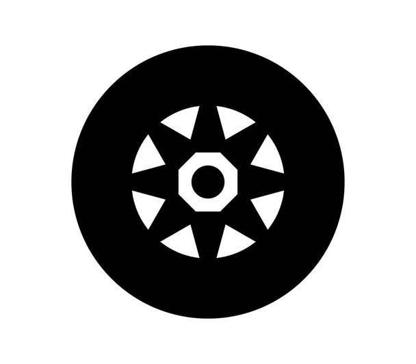 car wheel icon on white background - Vector, Image