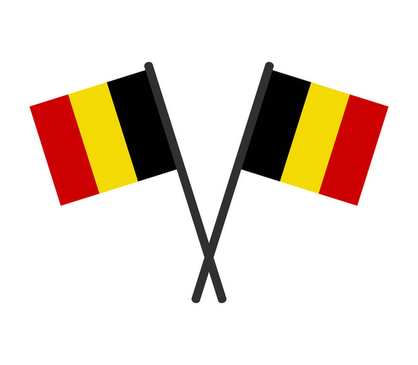Belgische Flaggen auf weißem Hintergrund - Vektor, Bild